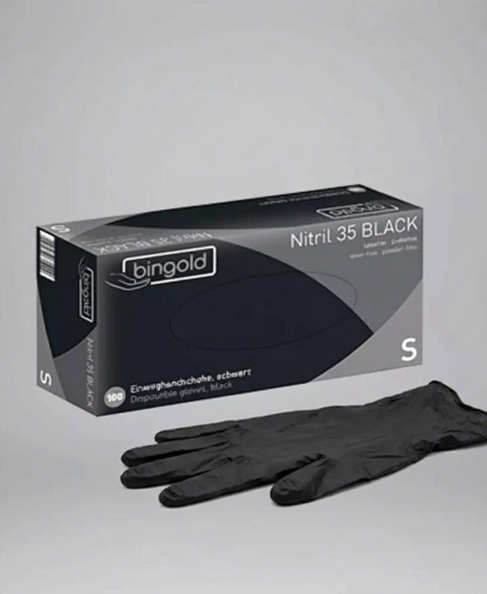 Nitril 35 Black Gr. S Einmalhandschuhe puderfrei 100 Stück – professionelle Schutzhandschuhe für Nagelstudios und Kosmetikstudios