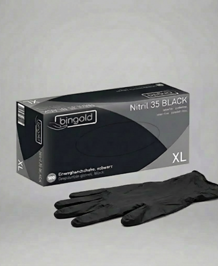 Nitril 35 Black Gr. XL Einmalhandschuhe puderfrei 100 Stück – professionelle Schutzhandschuhe für Nagelstudios und Kosmetikstudios